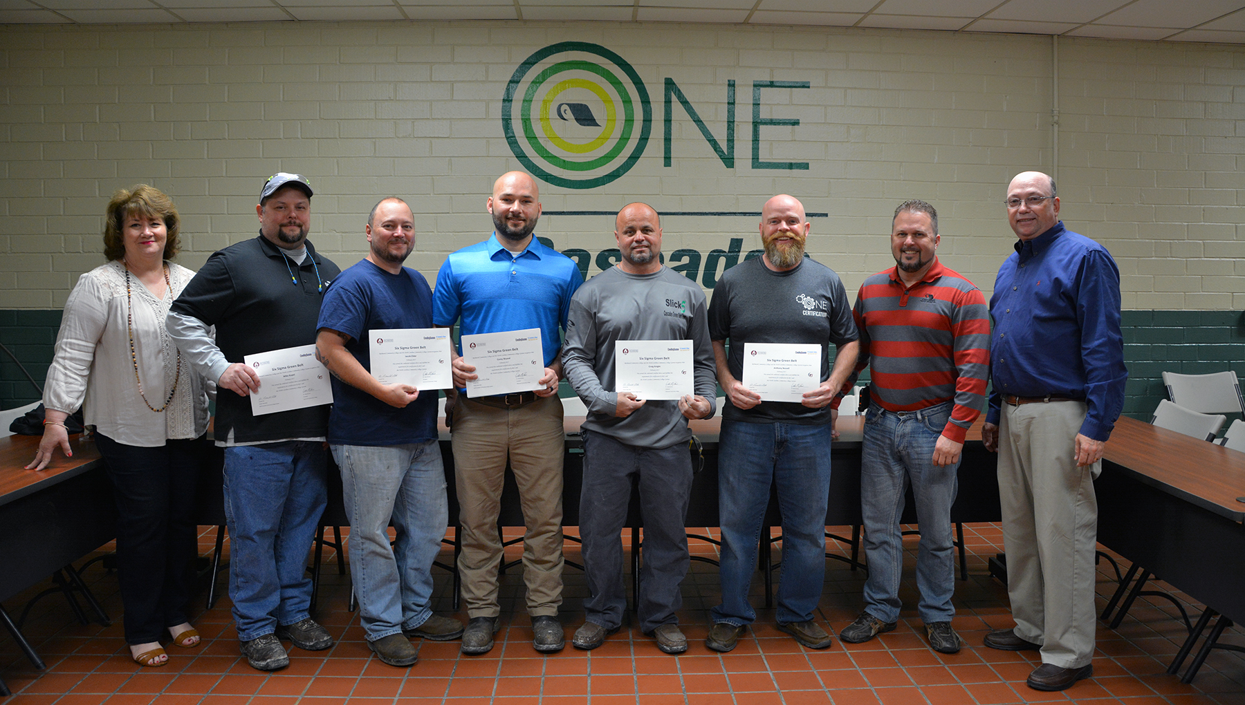 Photo of certificate completers at Cascades Tissue