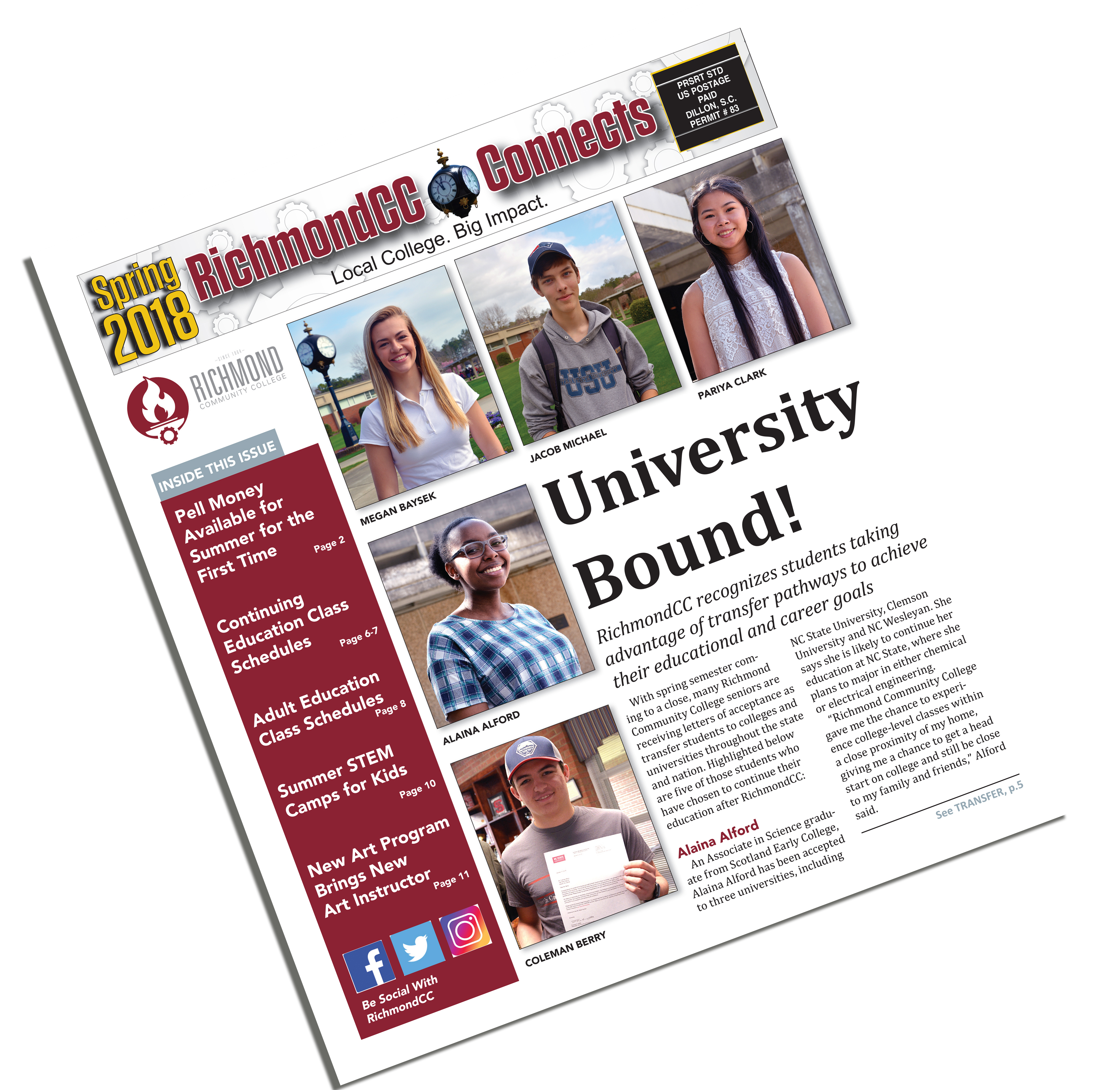 Photo of the front page of the newspaper RichmondCC Connects