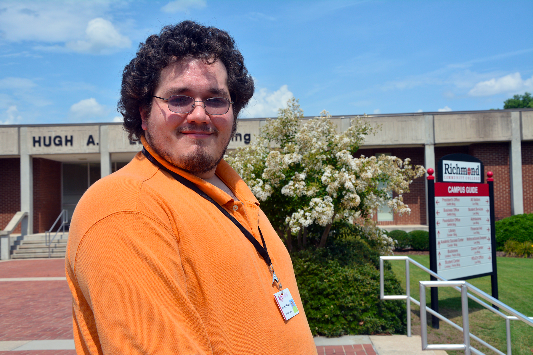 Jeremy Salzer, a graduate of Richmond Community College, is pictured on campus about a month before his journey to Hofu, Japan, began. Salzer is working as a teacher assistant in several Japanese high schools to help students learn English.
