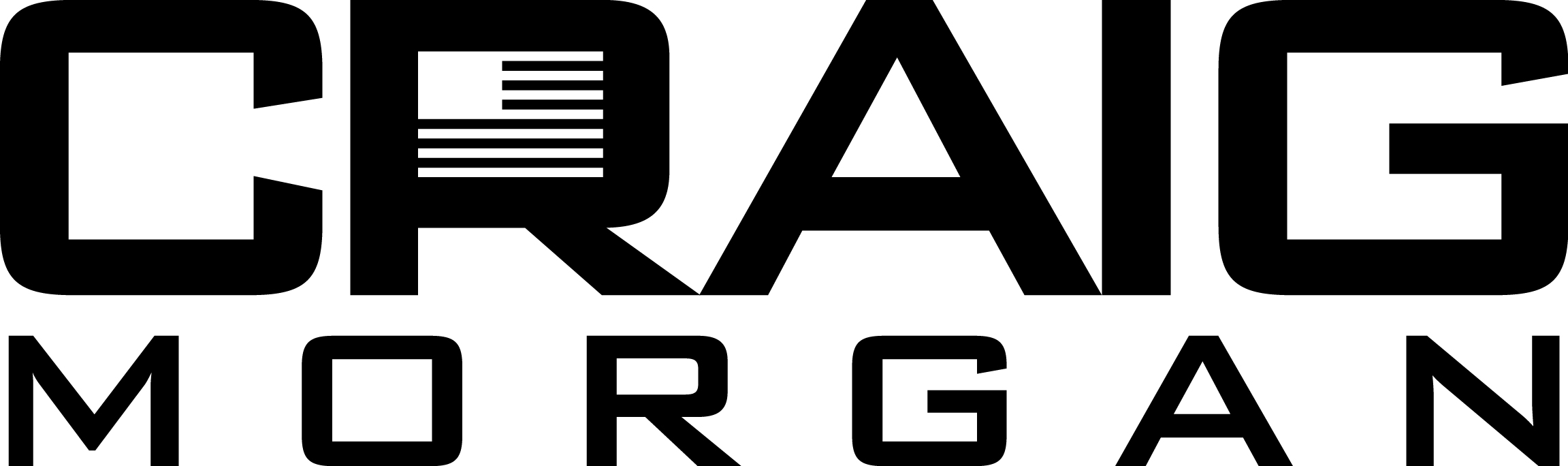 "Craig Morgan" log with flag icon inside the "R"