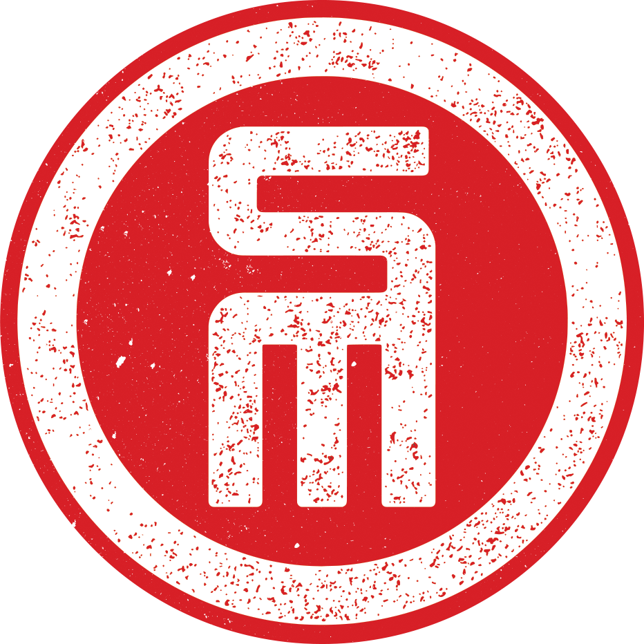 "SM" in circle with red background, commonly Scotty McCreery's Logo
