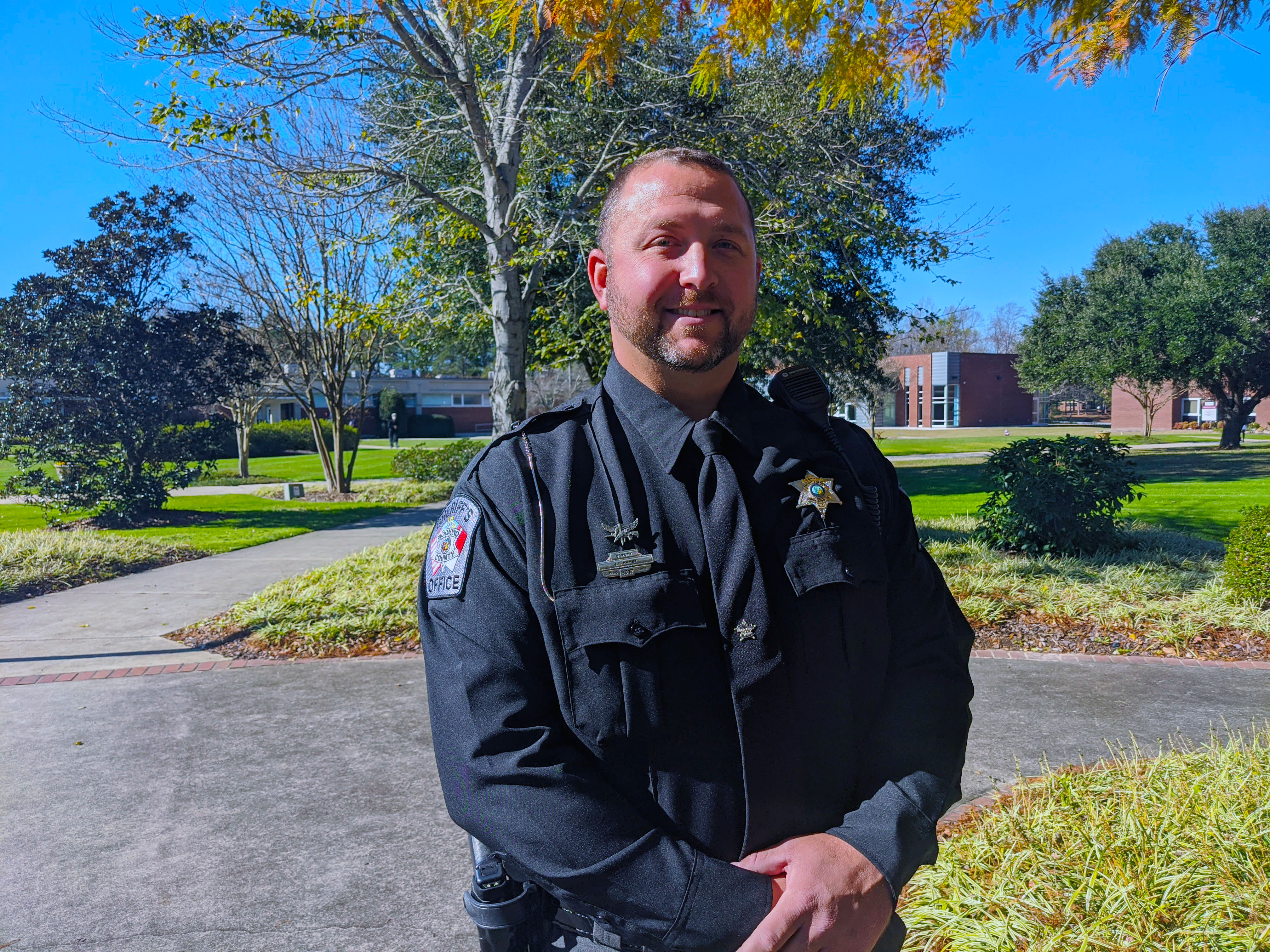 Photo of student James Hamby in his law enforcement uniform