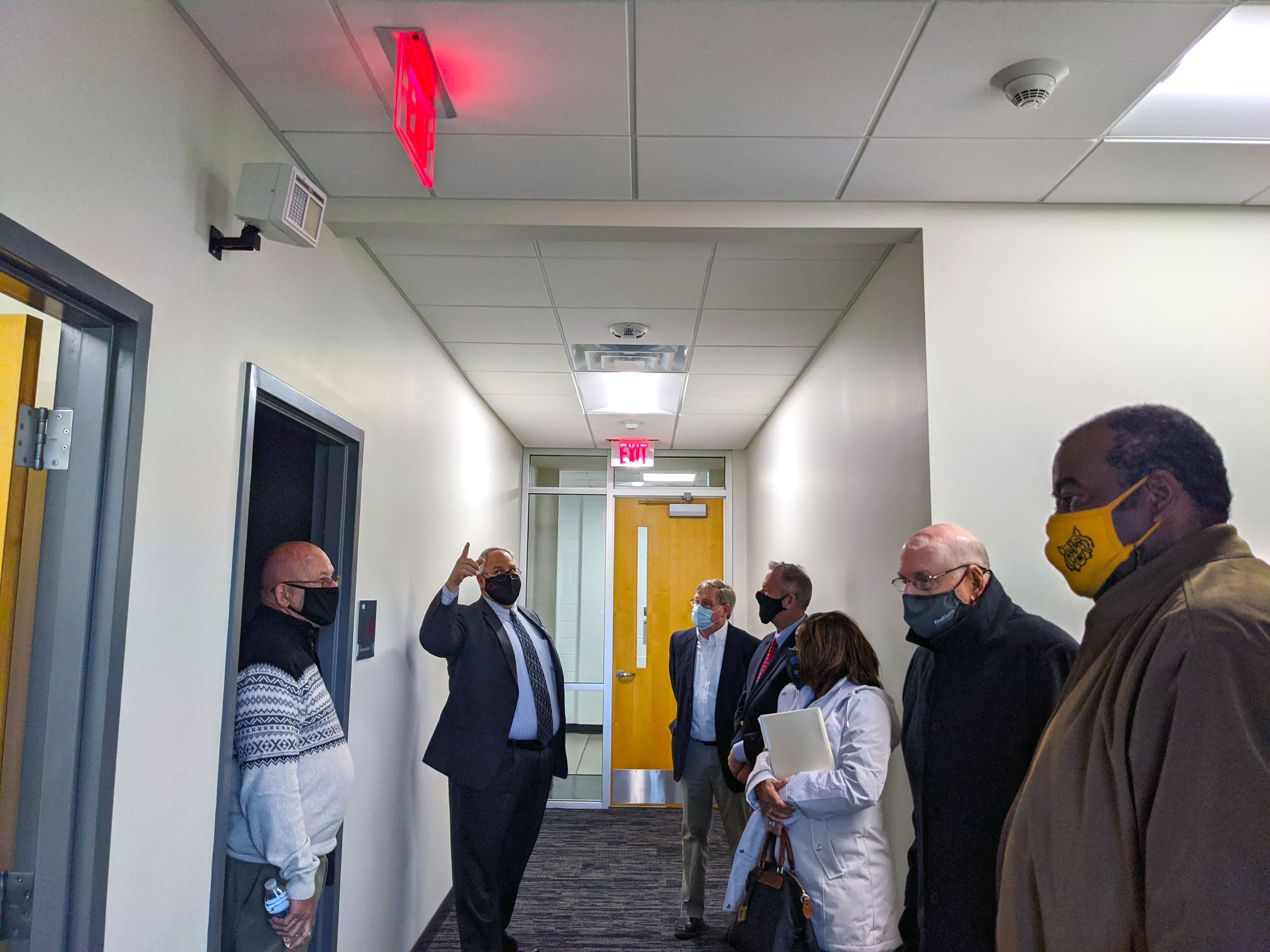 College leaders take Board of Trustees on tour of the newly renovated Lee Building