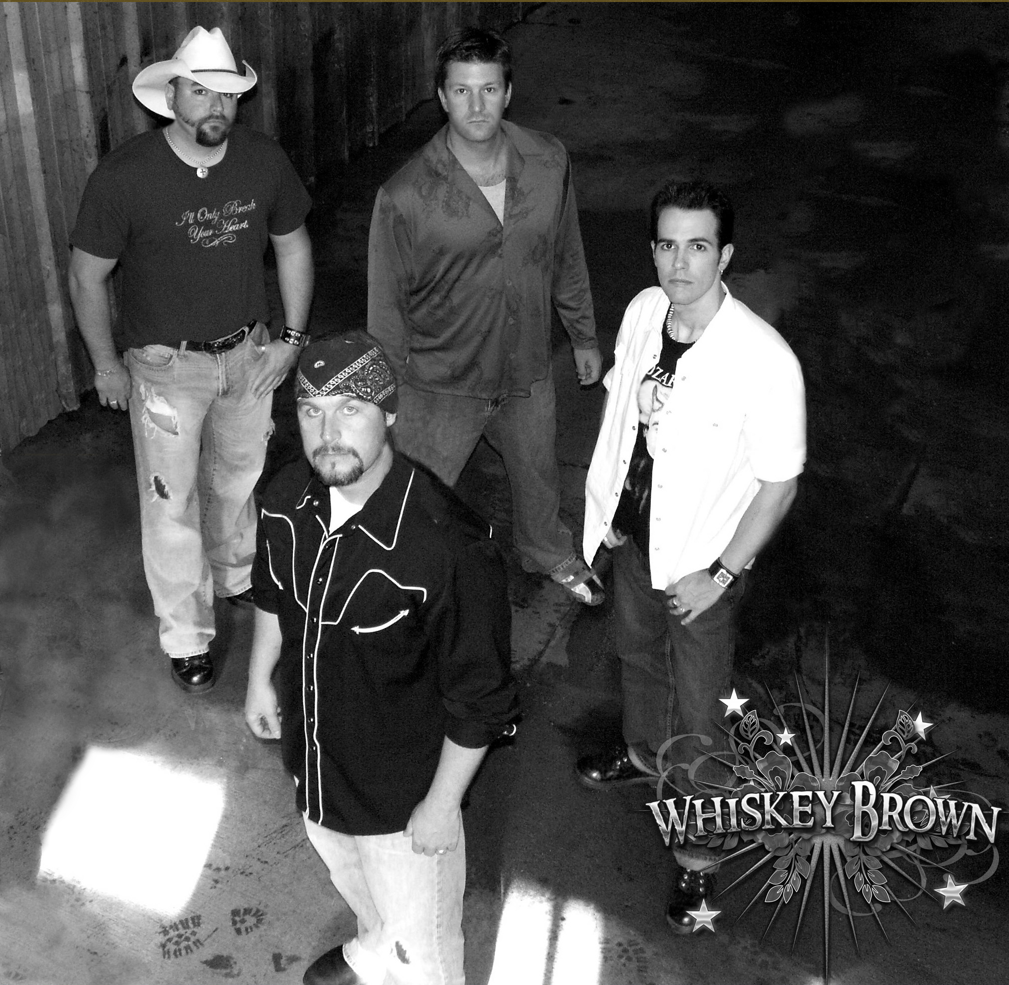 Whiskey Brown band members and the band's logo