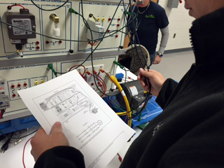 Schematics drawing in Industrial Lab at Richmond Community College