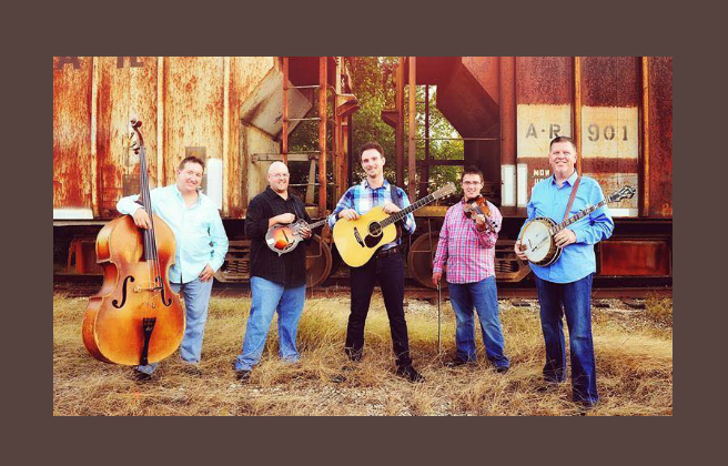 Members of the Bluegrass group Sideline pose for a photop