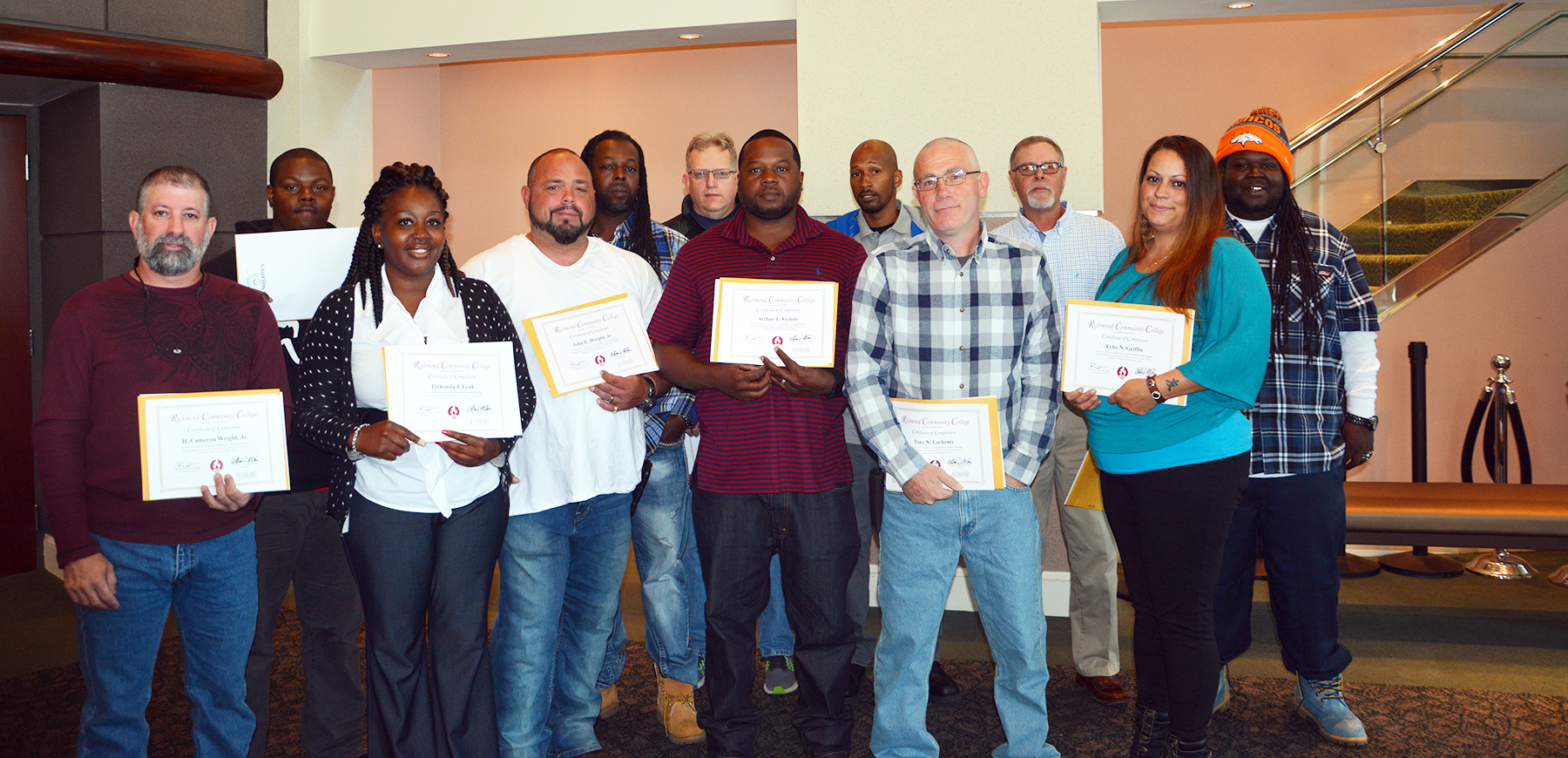 Pictured are the 12 students who graduated Nov. 22 from the truck driver training program at Richmond Community College.