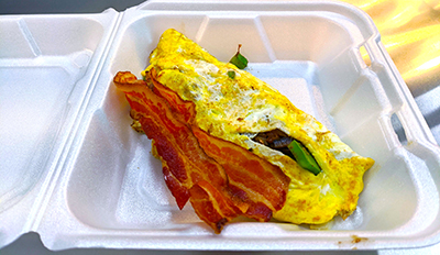Freshly cooked omelet from the RichmondCC Cafe