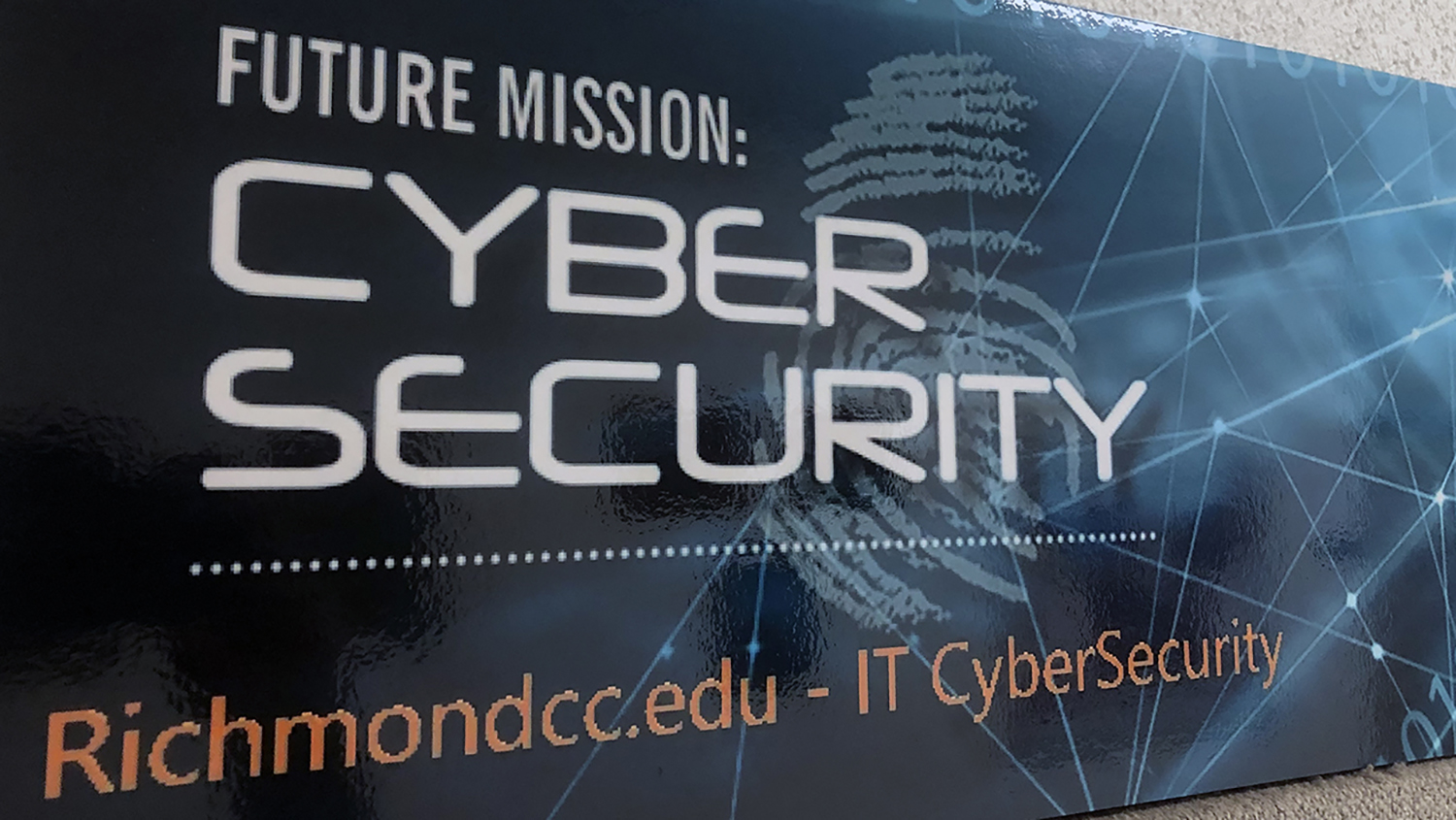 Cyber Security poster with fingerprint