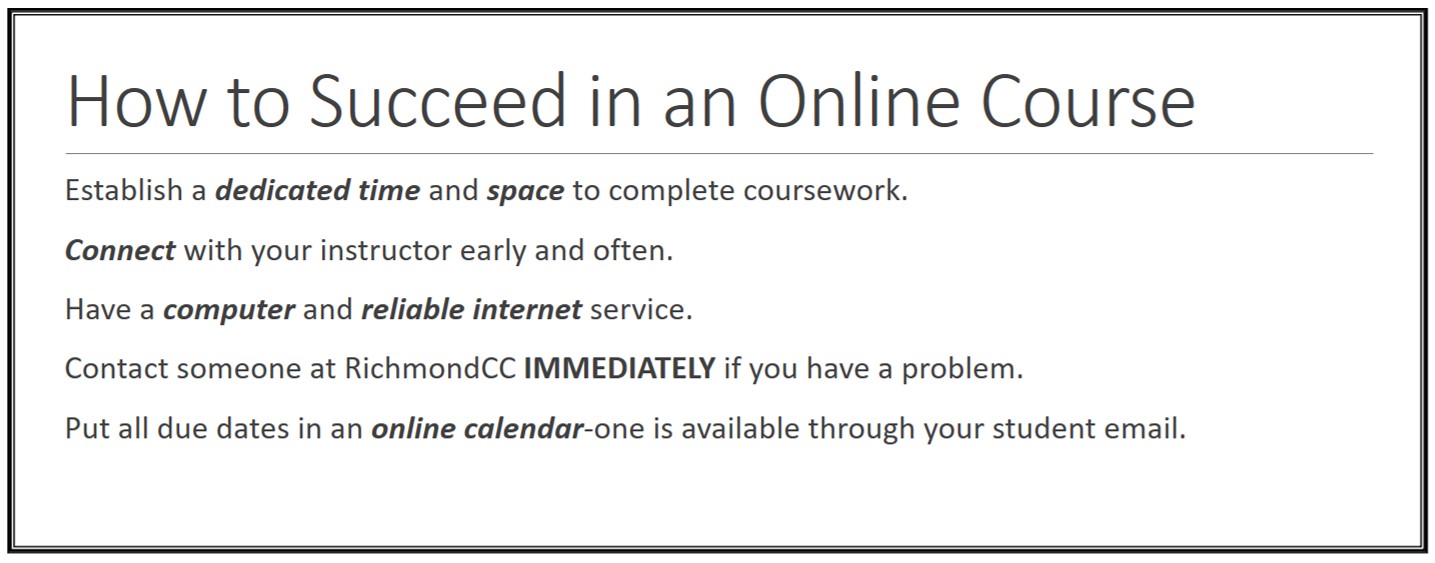How to succeed in an online class.
