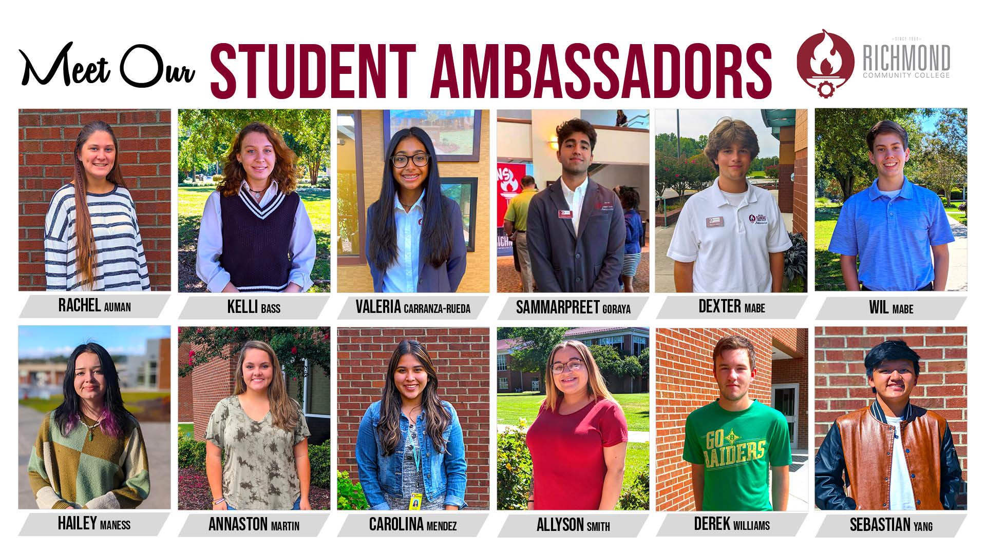 Collage of all the Student Ambassadors