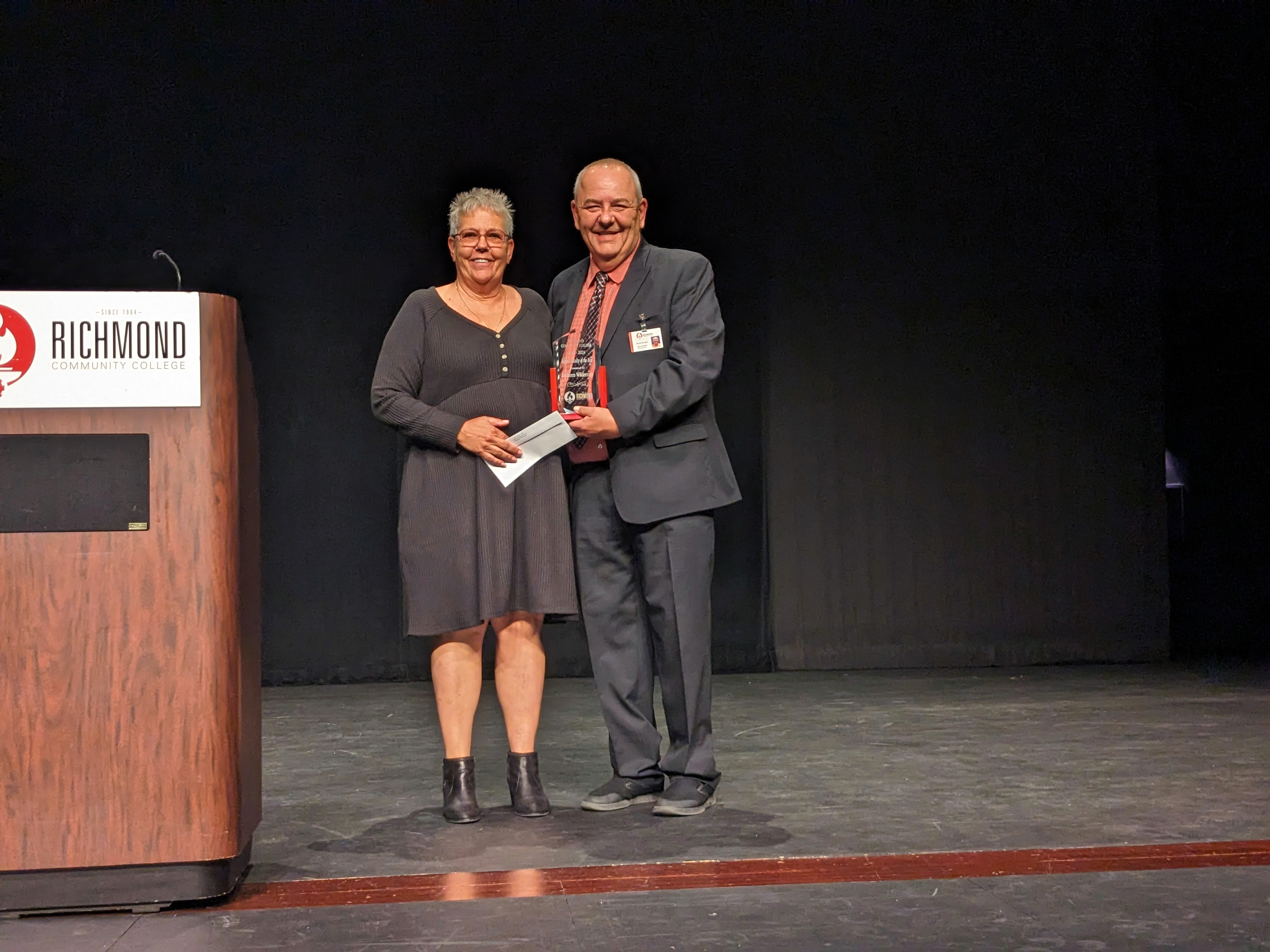 Kathleen Wilderman accepts her award.