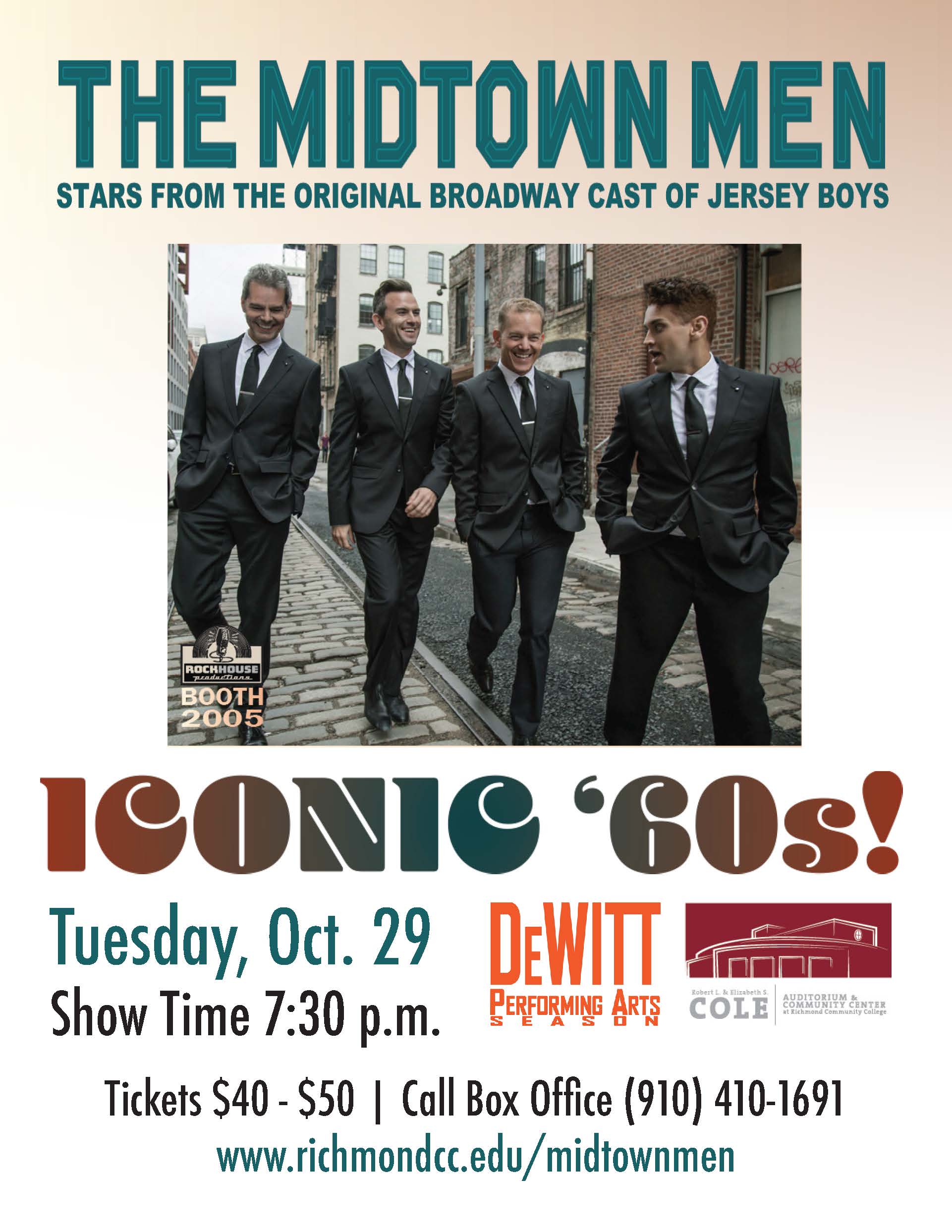 The Midtown Men show poster for Oct. 29