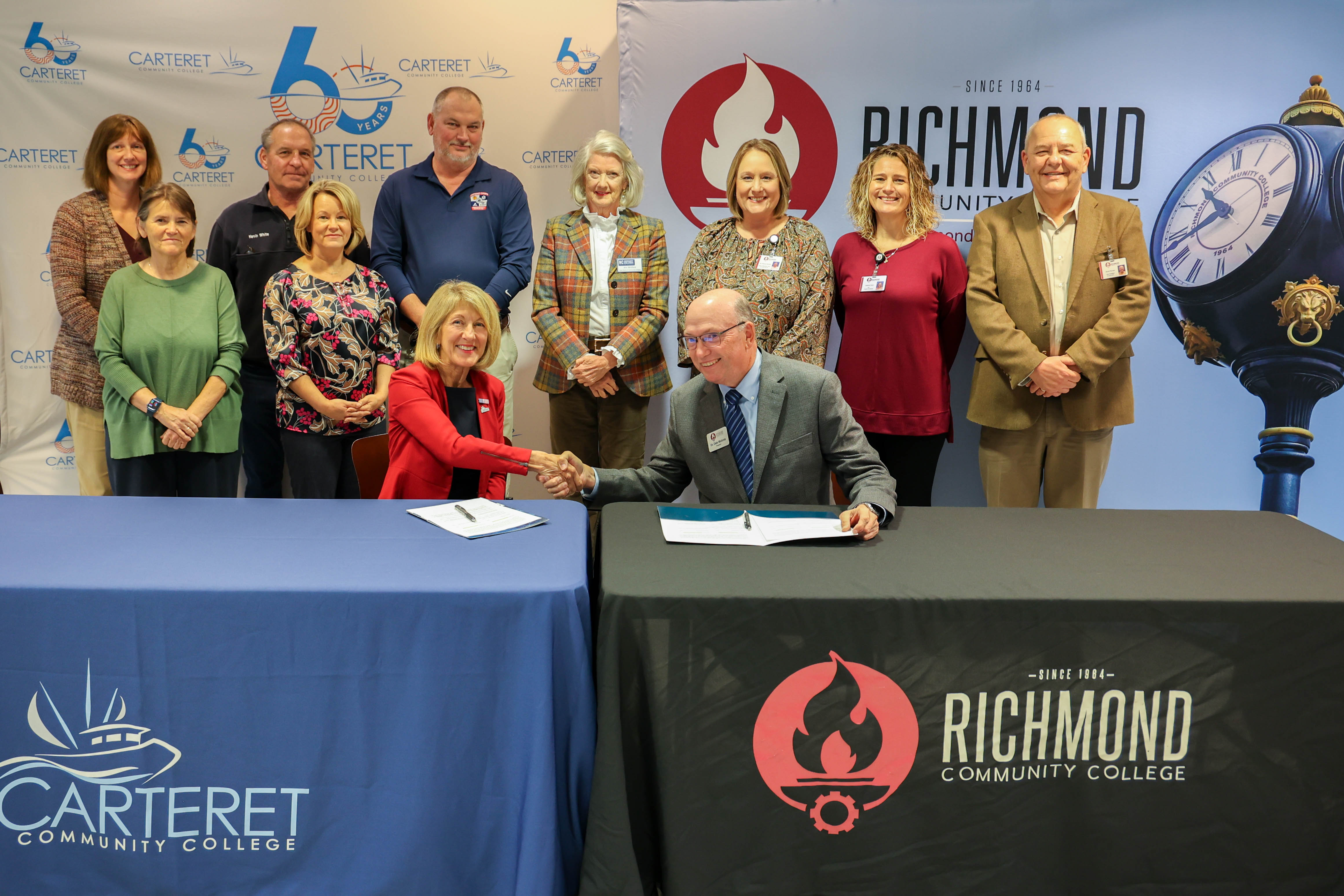 Carteret and RichmondCC folks stand for a photo