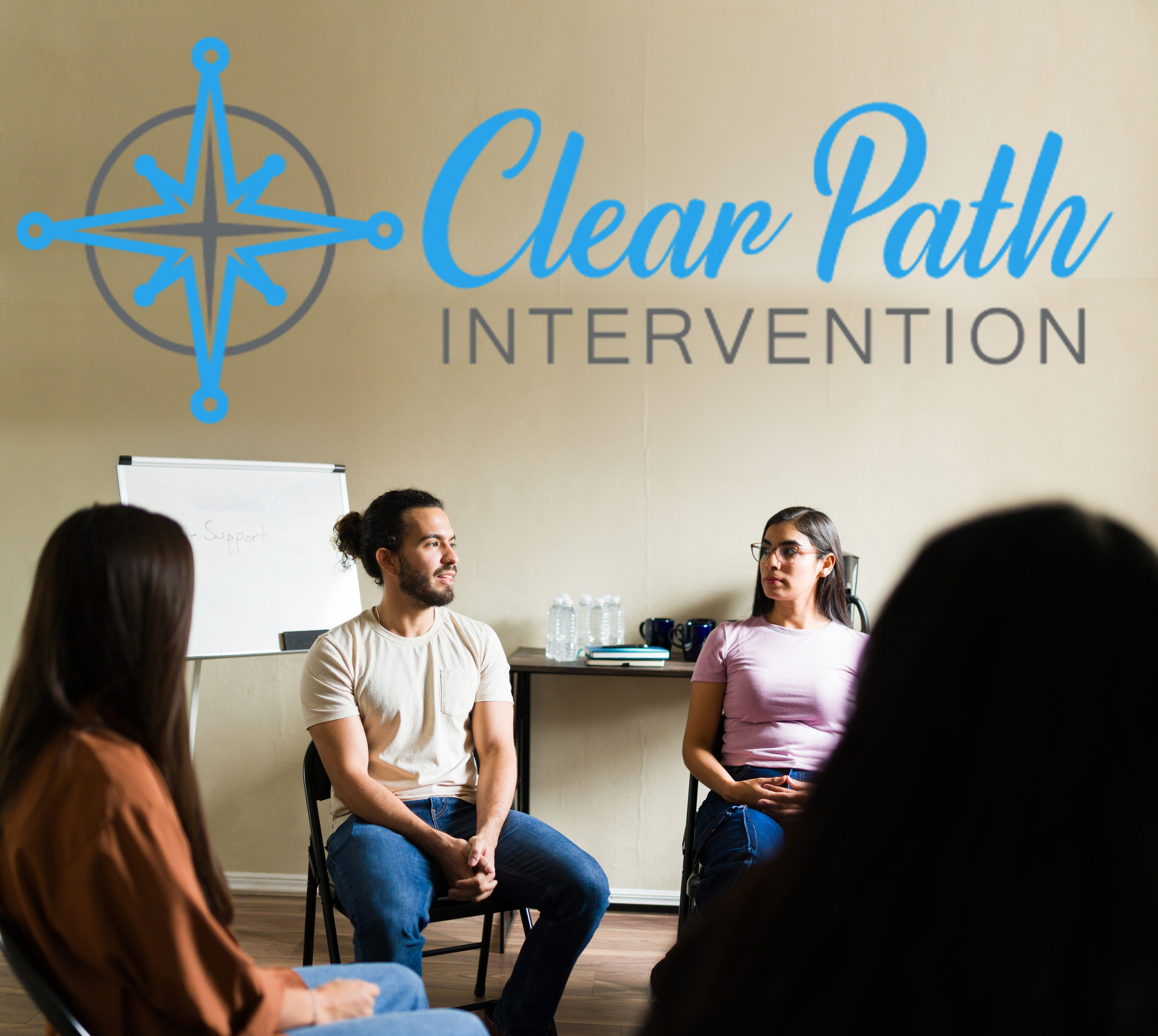Clear Path Intervention Program with photo of people in therapy session