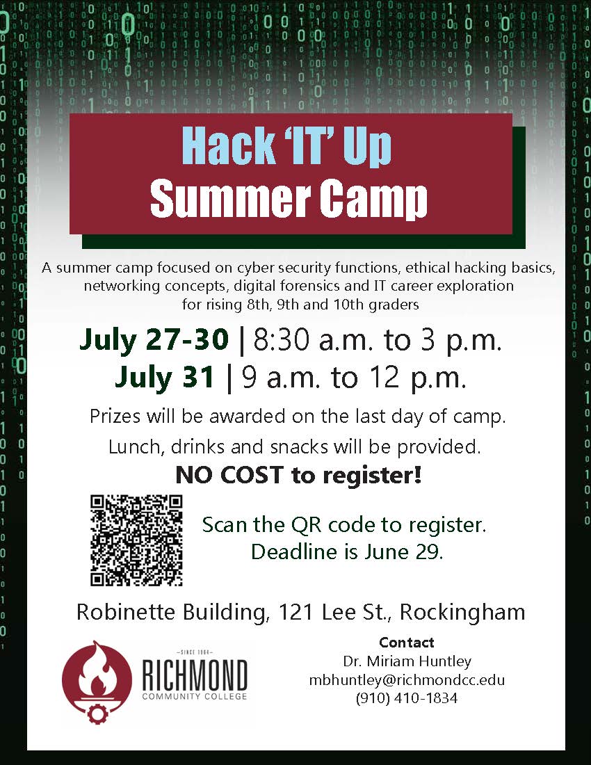 Hack "IT" Up Summer Camp flyer
