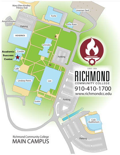 Map of campus showing way to Conder Building