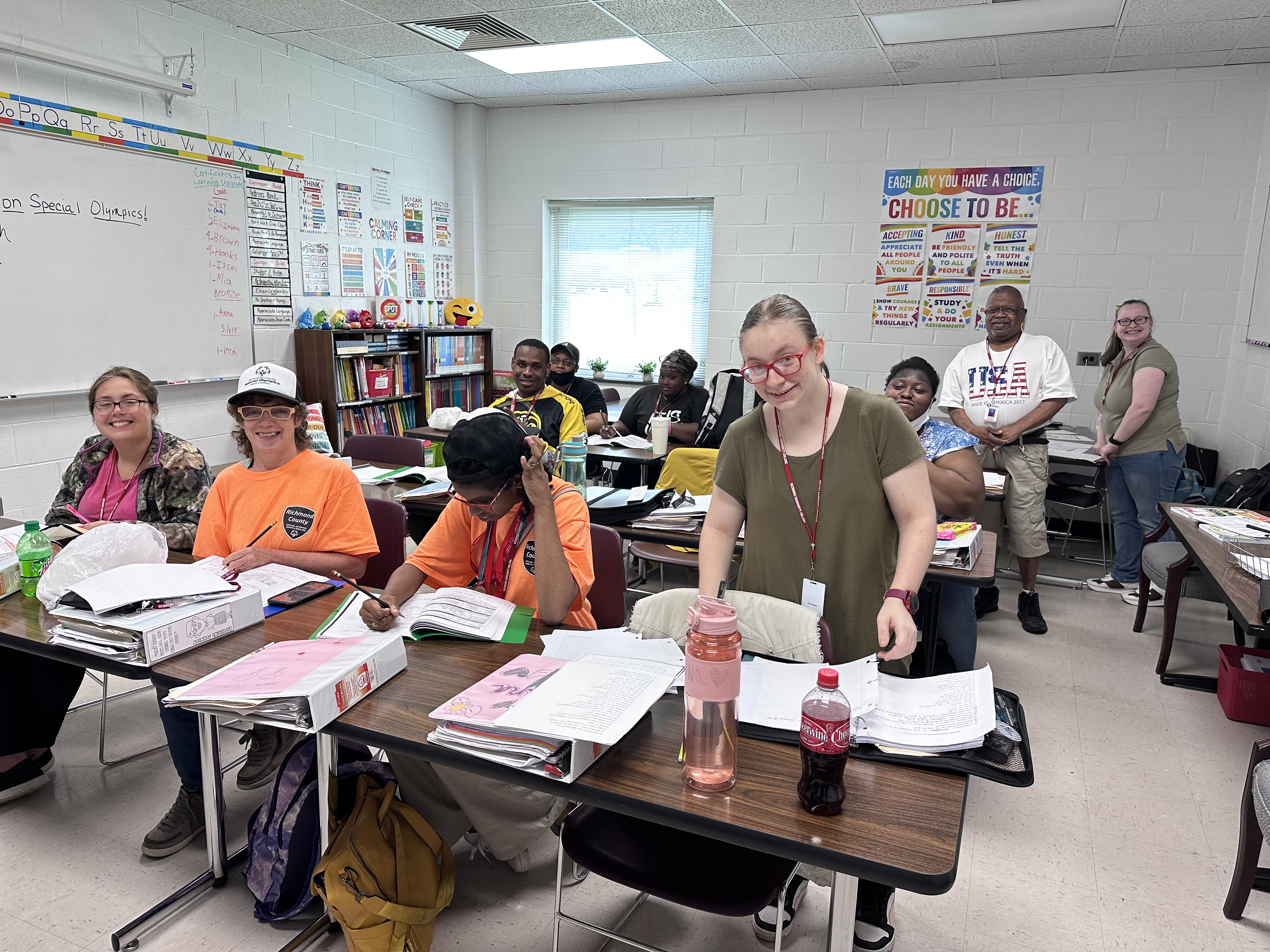 Students in the Next Steps program sit in a classroom.