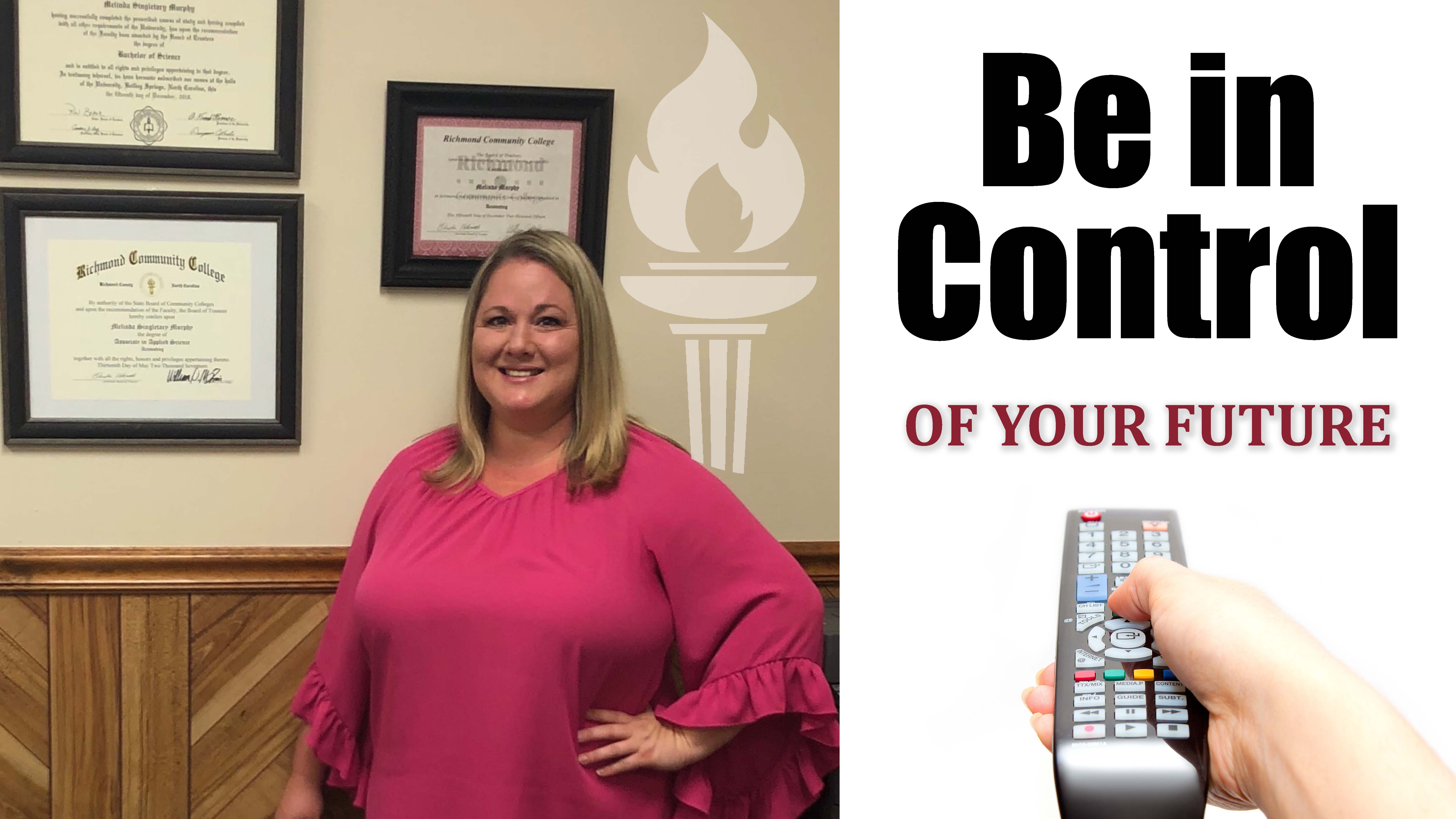 Melinda Murphy featured in Be In Control Graphic