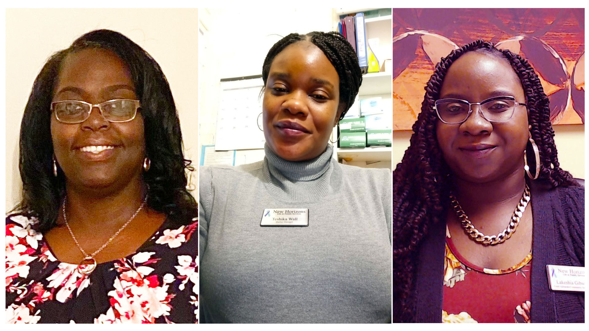 Collage of three photos of graduates of the Human Services Technology program.
