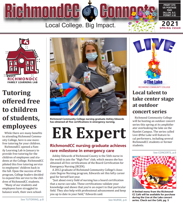 Photo of the front page of the newspaper RichmondCC Connects