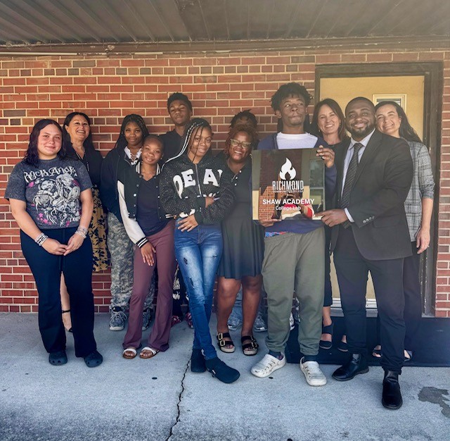 Shaw Academy leaders and students