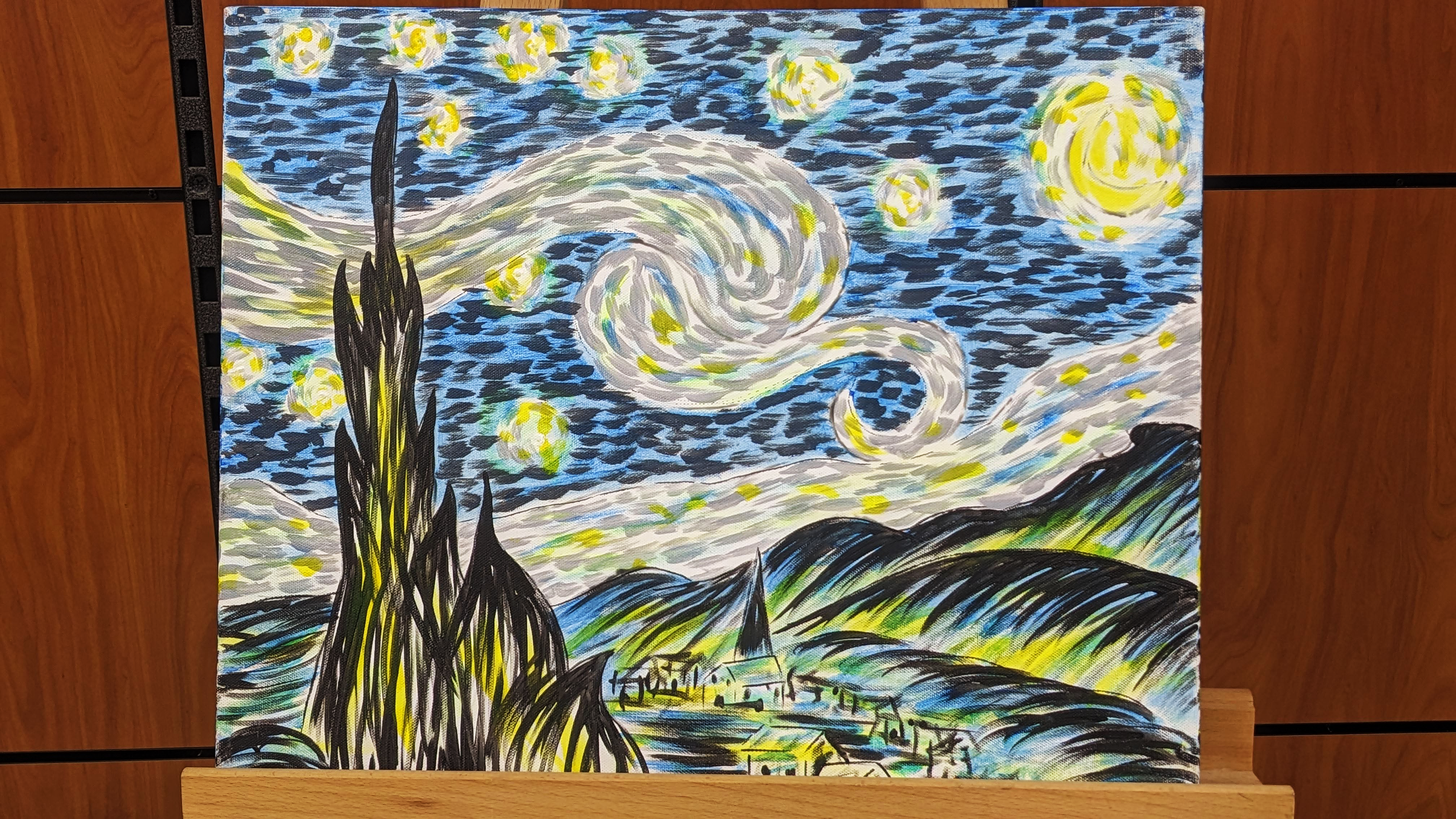 Painting of butterfly on canvas