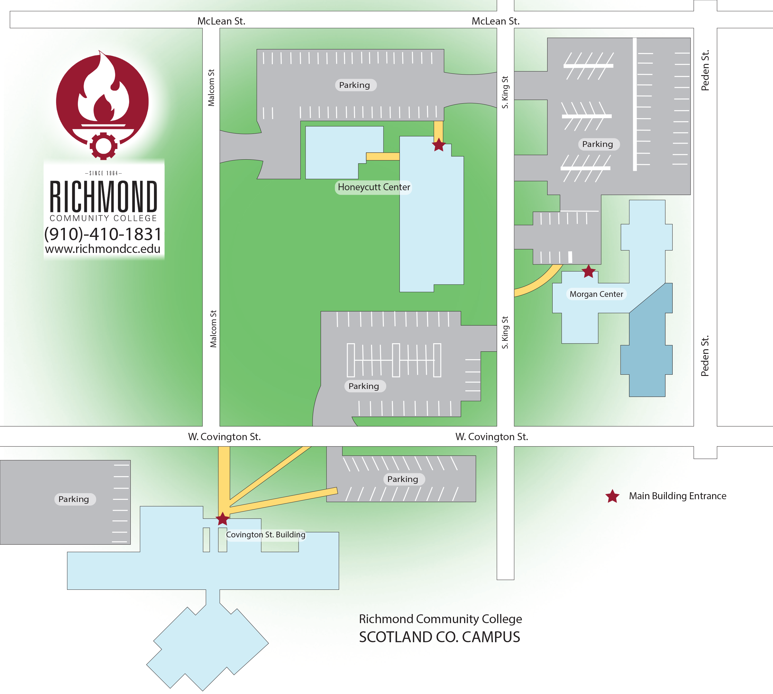 Maps Richmond Community College In Hamlet And Laurinburg Nc 9590