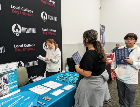 Photo taken at a career fair in the cole auditorium