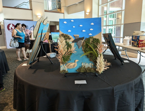 Photo of student art display 