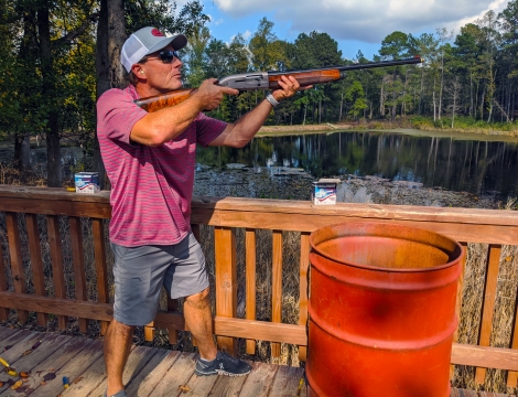 Clay shoot participant