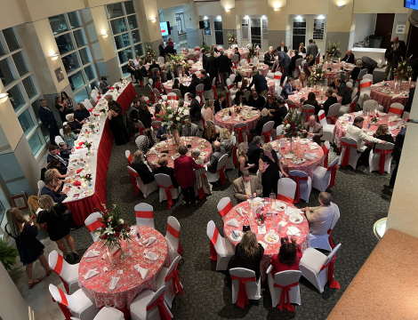 Photo of the tables and guests at the 2025 Gala