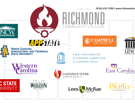 13 logos of NC universities and RCC's logo