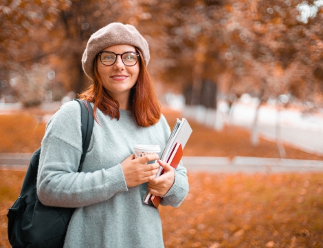 Fall student outside