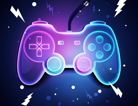 Image of glowing game controller