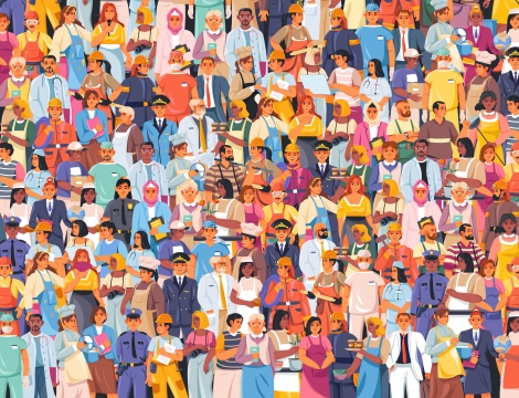 Graphic of people in various jobs