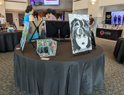 Photo of student art display 