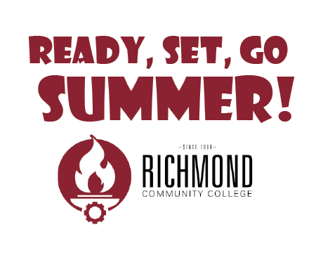 Graphic of the words "Ready, Set, Go Summer!" and the RichmondCC Logo