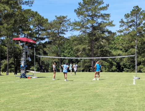 Participants Playing Volleyball