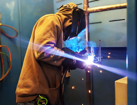 Photo of student welding 