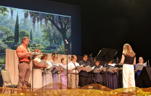 Photo of the RichmondCC Chorus on stage at the Cole Auditorium
