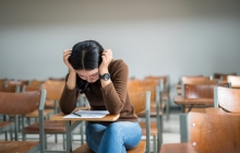 Girl stressing over test 