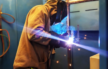 Photo of student welding 